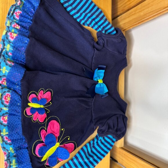 💙 Rare Too! Butterfly 2-Piece Outfit (12M) - Picture 7 of 9